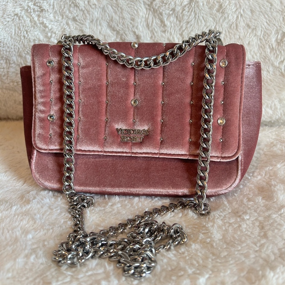Victoria's Secret Rose Velvet Crossbody Bag